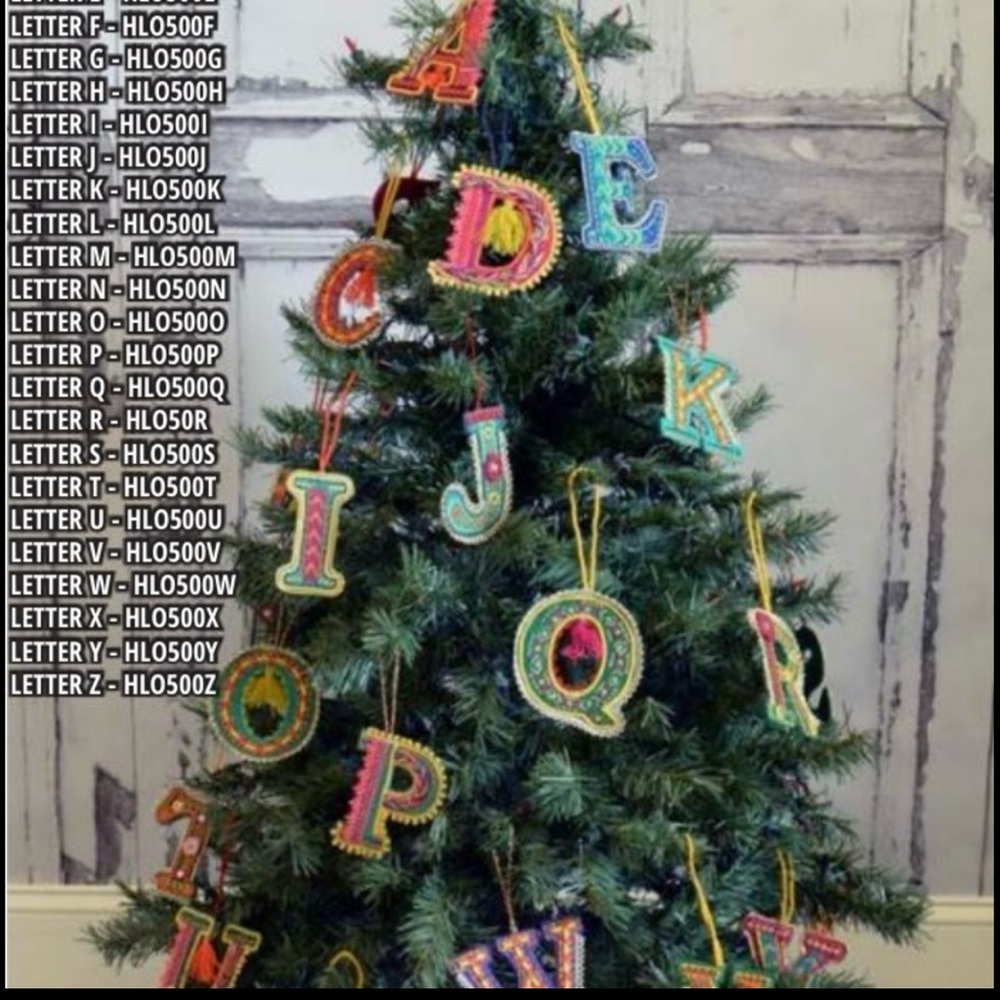 🎄Only 1 left! Boho Letter “A” Felt Ornament – Handcrafted by Modelli Creations - Picture 3 of 3